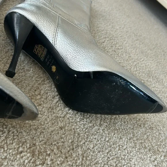 Stuart Weitzman Outwest Metallic calfskin stiletto western boot - Picture 6 of 14